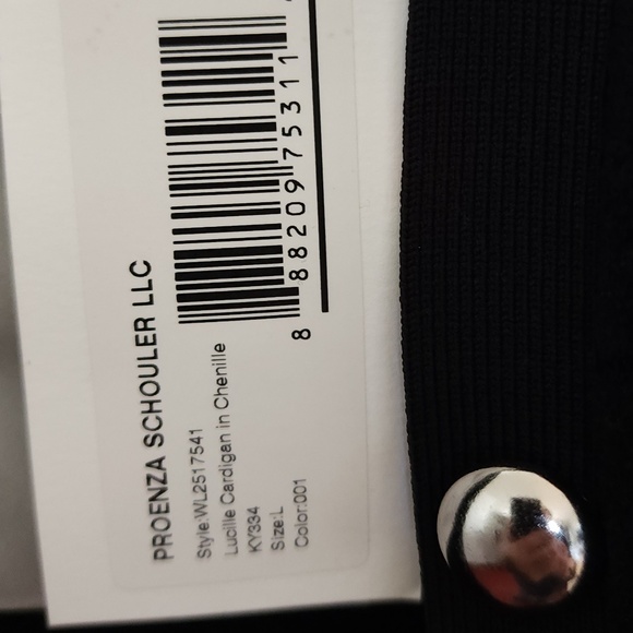 Proenza Schouler Cardigan - Black Chenille - Size Large - Picture 4 of 10